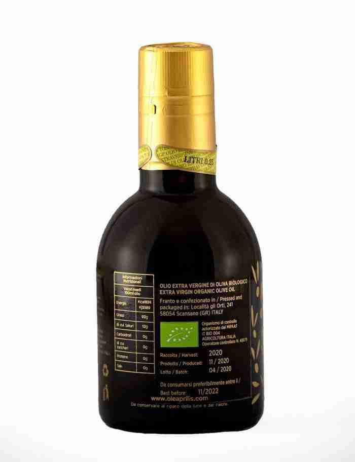 IGP Toskana Bio EVOO Glasflasche mit Anti-Nachfüll-Verschluss 6×250 ml
