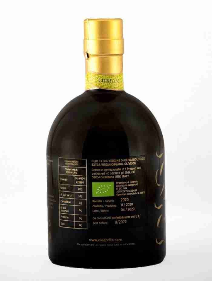 bottiglia di vetro ricaricabile di olio EVO Toscano Biologico IGP